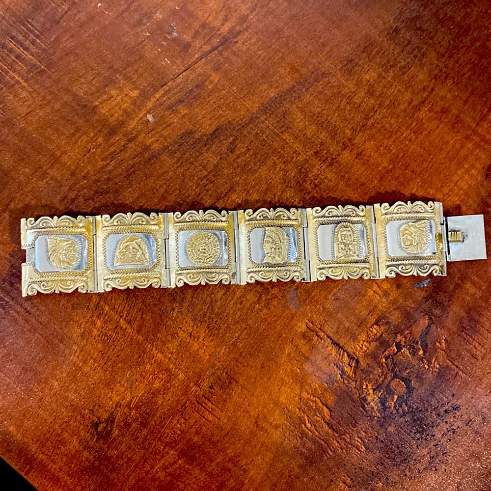 Mayan silver bracelet